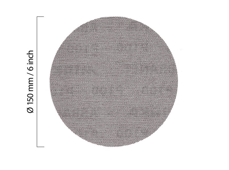 Mirka Abranet Mesh Sandpaper Discs, 6-inch, Grit 150 Hook and Loop Net Sanding Pads for Dust-Free Sanding, Suitable and Efficient for Wood, Metal, Plastic, Lacquer, and More, 50pcs for Orbital Sanders - Image 2